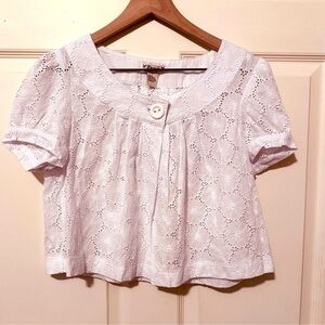 F21 | Jacket | White Eyelet Jacket